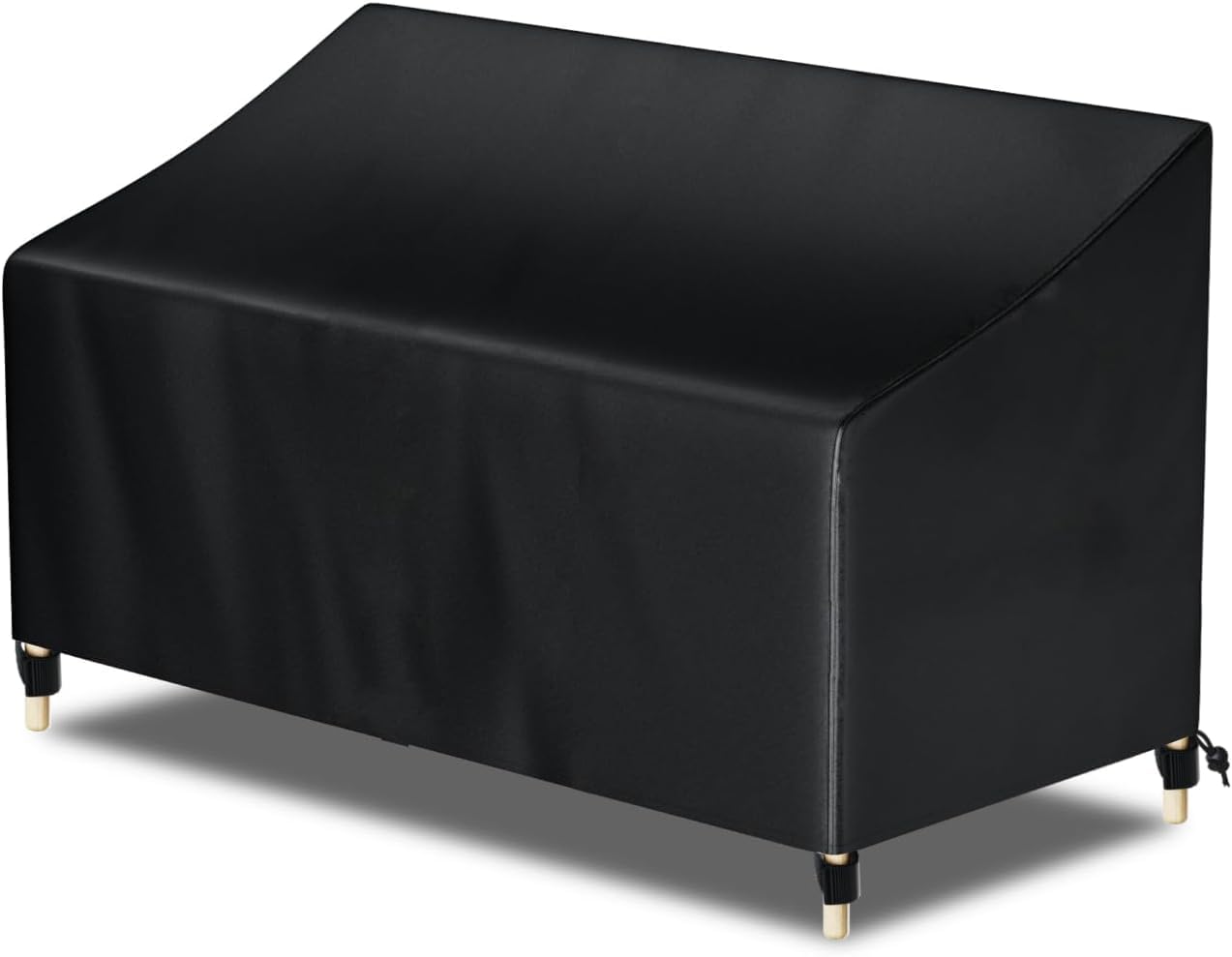 Awnic Gartenbank Abdeckung 420D Wasserdicht – Schutzhülle Bank für 3 Sitzer, Winterfest & Atmungsaktiv – Gartensofa Abdeckung mit Windfeste, Schwarz 175x85x65/90cm
