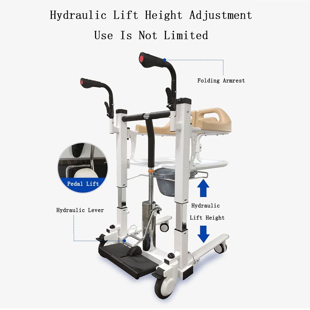 Podnośnik pacjenta Hydrauliczny podnośnik pacjenta, wózek inwalidzki z podnośnikiem pacjenta z konstrukcją łatwego otwierania i zamykania o 180°
