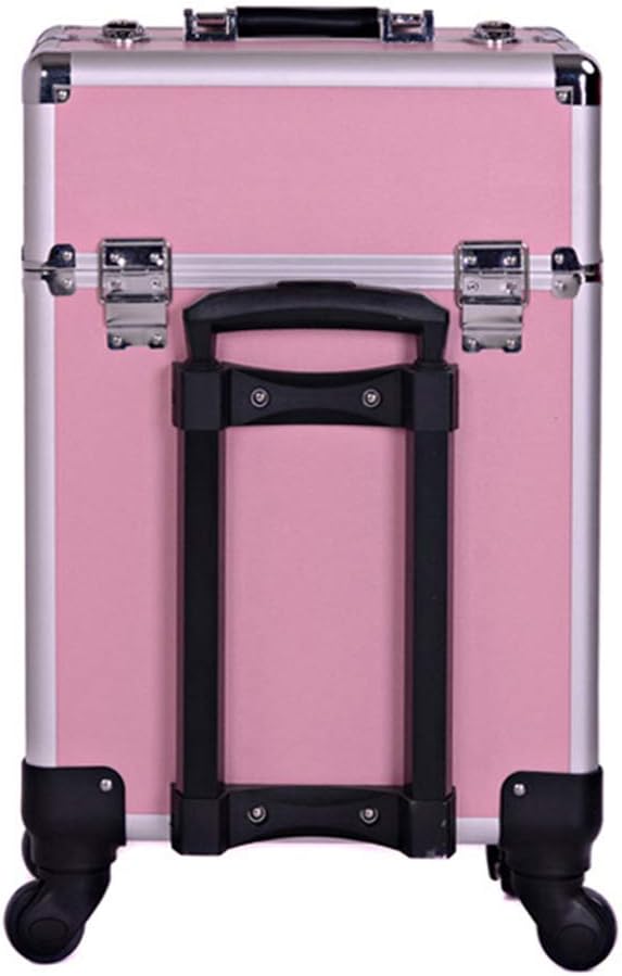 Professional Trolley Cosmetic Case Large Capacity Multi-Layer Expandable Tray 4 Universal Wheel with Brake for Nail Salon,2