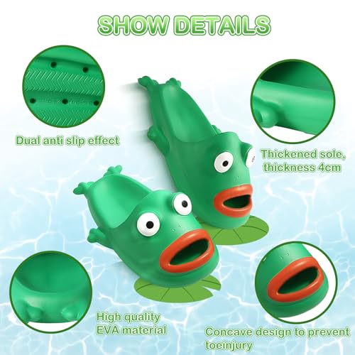 Womens Slides,Cloud Slides for Women Men,Frog Slippers,Frog Flip Flops,Funny House Slide Sandals for Beach Pool Shower Outdoor Indoor2