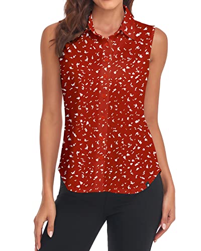 Soneven Bluse Damen Elegant Sport Tank Top mit Kragen Damen Ärmellos...