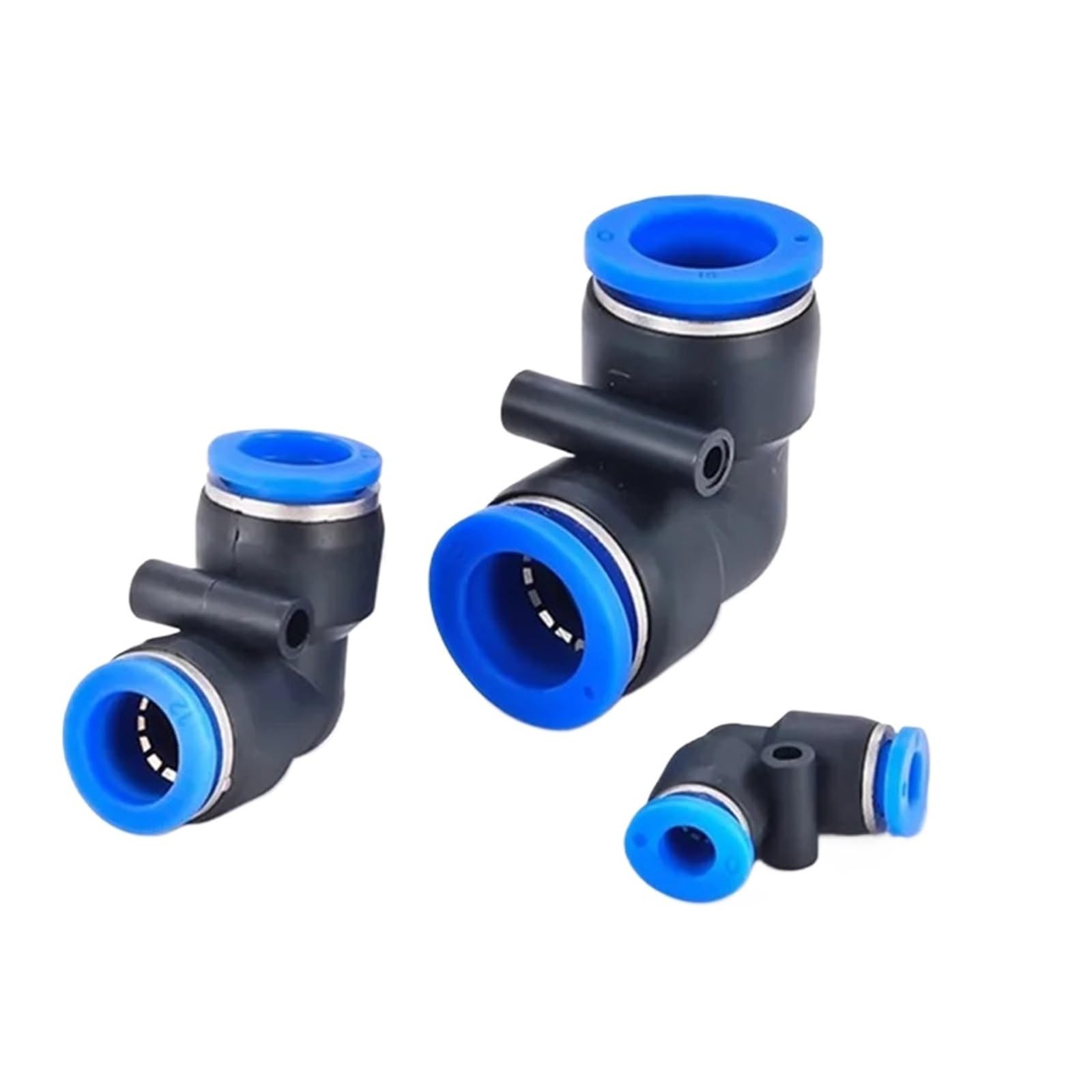 20 piezas neumáticas de ajuste rápido PV de 90 grados de plástico de 4 mm, 6 mm, 8 mm, 10 mm, piezas de aire, conector rápido de 2 vías (PV-8,50 piezas)