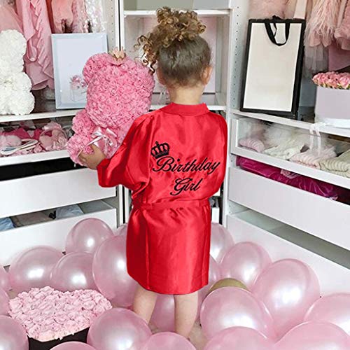 Printasaurus Girls Coat&Jacket 12-18 Months Toddler Baby Girls Solid Silk Satin Kimono Bathrobe Birthday Sleepwear Robes