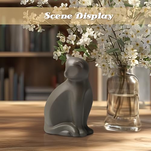 DiDiBirDi Keramik Urne für Katze,Haustier Einäscherung Box,Dekorative Katze Urne für Asche,Braune Katze Urnen aus für Asche Geeignet für kleine bis mittlere Katzen (Braune) (4kg)