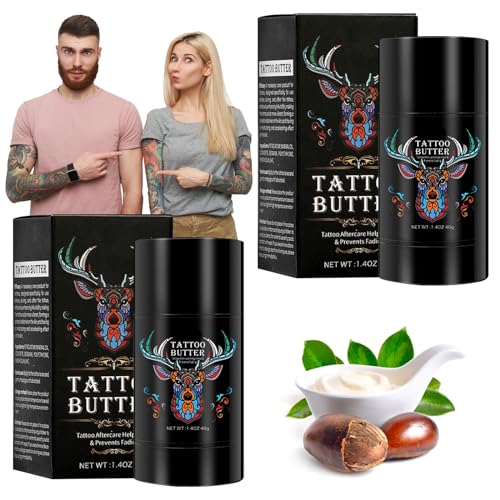 Crema para tatuajes Aftercare, bálsamo de mantequilla, 2 unidades