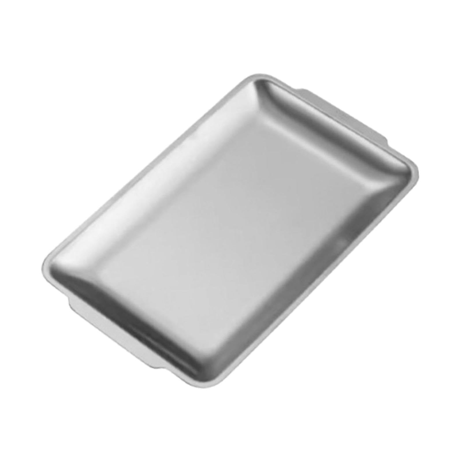 YIXANNX Multipurpose Stainless Steel Food Serving Tray Versatile Elegant Platter Cafes Parties And Home Gatherings Decorative Rectangle Dinner Plate Coffee