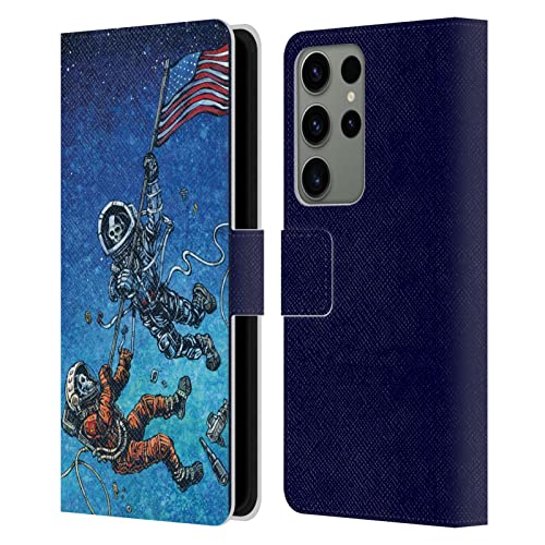 Funda tipo libro Samsung Galaxy S23 Ultra 5G carcasa cuero Head Case Designs esqueleto astronauta 1