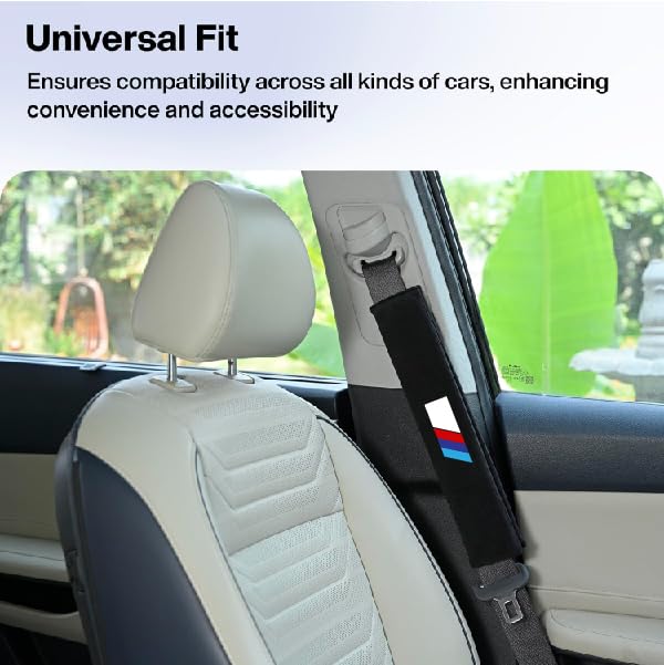 Image of Pack of 2 Safty Car Seat Belt Shoulder Pad for Safe Driving Comfortable to Drivers Travellers Car Seat Belt Cover Fit for All Car