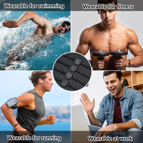 Initial Bracelet Gold/Silver/Black Squre A-Z Letter Cuban Link Chain Mens Bracelets Adjustable Size Stainless Steel Men Jewelry Gifts for him Husband Dad Brother Son4