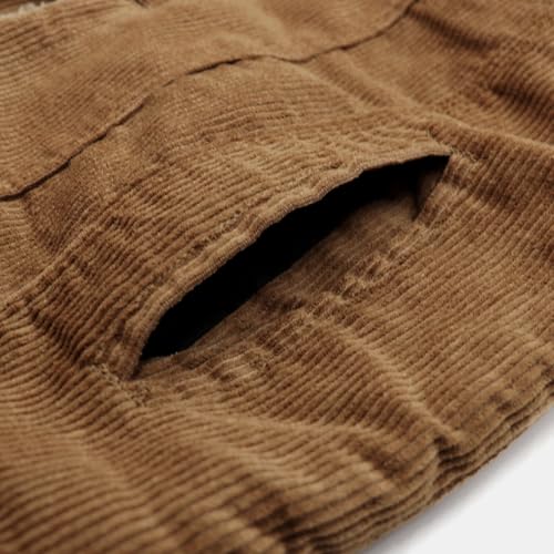 Image of Men's Corduroy Jacket Trucker Coat | Warm corduroy outwear with soft sherpa lining, classic button down outerwear for cold winter daily use
