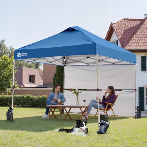 CROWN SHADES 10 x 10 Foot Canopy Tent for Outdoor Use with UV Protection and Carry Bag, Blue