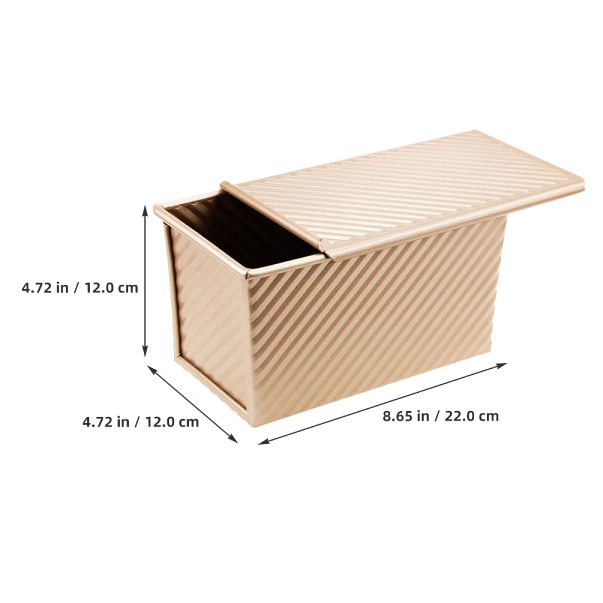 Alipis 2 Stück Toastbackform mit Deckel, 450g, Kohlenstoffstahl, Gold | Antihaft Beschichtung, Wiederverwendbar und Leicht zu Reinigen, für Küche und Heimbacken