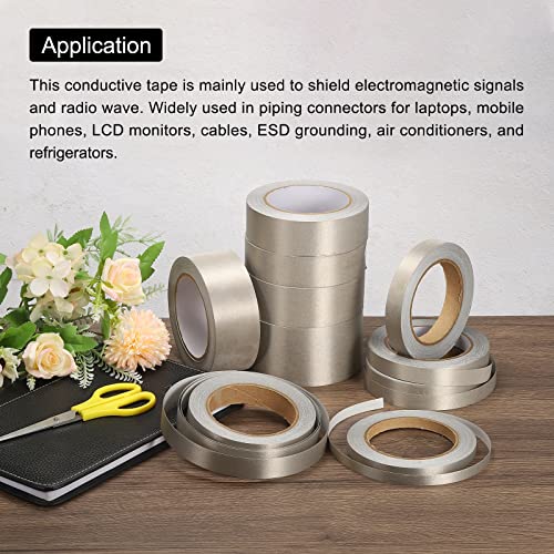 Image of MECCANIXITY Faraday Cloth Tape 0.71 inch W x 65.62 Feet Conductive Cloth Fabric Adhesive Tape Roll for Laptop Cable EMI Shielding 2 Pcs