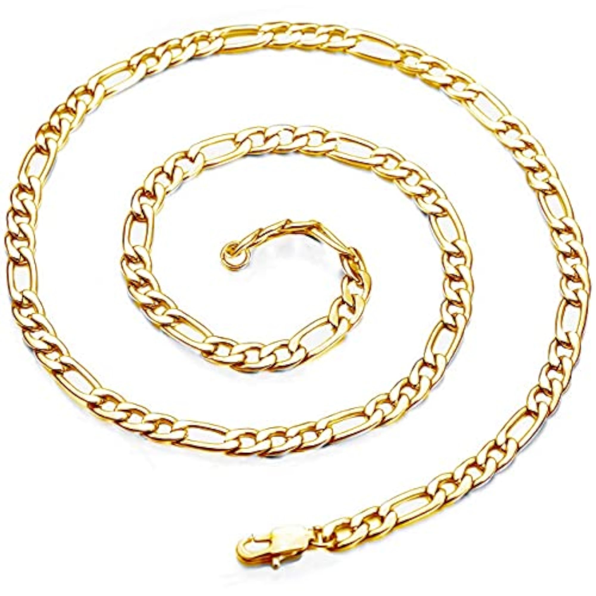 Stylish Long Stainless Steel Gold Chain Necklace for Men