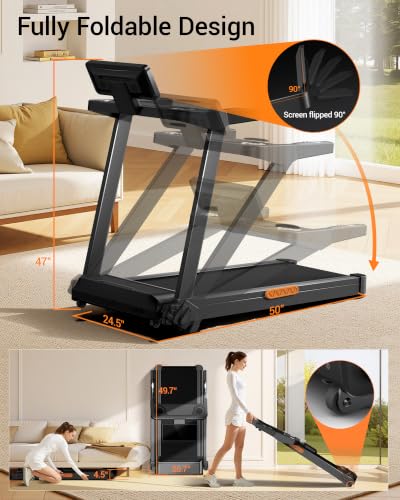 Image of CURSOR Treadmills for Home with 20% Auto /Manual Incline, 400 lb Capacity & 8.7MPH Compact Folding Treadmill 3.5HP Brushless, 42.5 inch *16.1 inch Running Area & Shock Absorption for Running /Walking