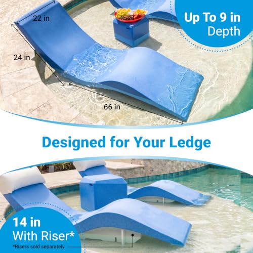 Image of Aqua Outdoors Pool Lounge Chairs, Pool Chairs for in Pool, 9-in Water Depth