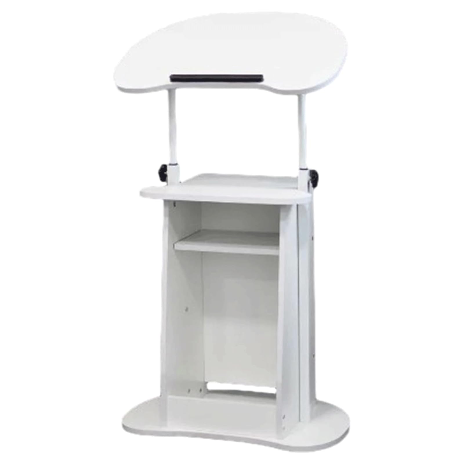 DUANHOZ Vertical Podium with 2 Storage Compartments Lecterns Adjustable Height Podium Stand Workstation Speaking Lectern (D)