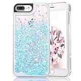 iPhone 7 Plus Case, Caka iPhone 7 Plus Glitter Case Flowing Liquid Floating Luxury Bling Glitter Sparkle Case for iPhone 7 Plus - (Blue)
