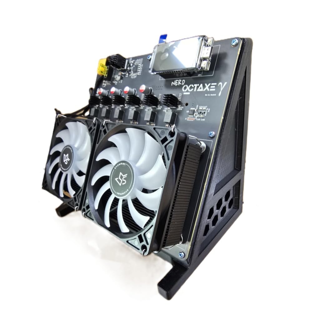 with Lighting NerdOCTAXE γ Rev3.1 Bitcoin Miner - 12 TH/s ASIC, 240W Energy Saving, Suitable for Home Operation