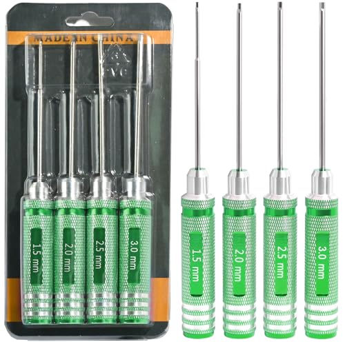 RC Hex Driver Set 1.5mm 2.0mm 2.5mm 3.0mm, Precision RC Screwdriver Tool Kit for SCX24 TRX4M TRX4 SCX10 Axial Traxxas ARRMA RC Crawler Cars