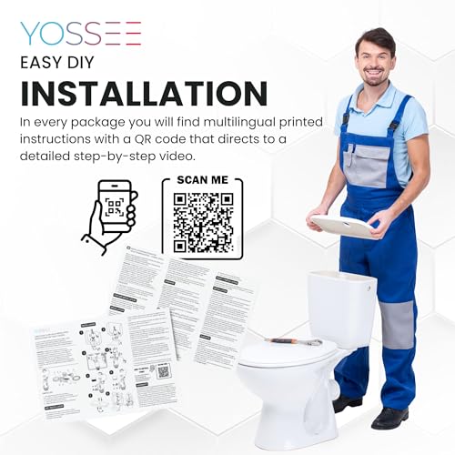YOSSEE Uniwersalny zawór spustowy do toalety 3/6 L, uniwersalny mechanizm spustowy toalety 3/6 L, z kablem i podwójnym chromowanym przyciskiem, łatwy montaż i oszczędność wody