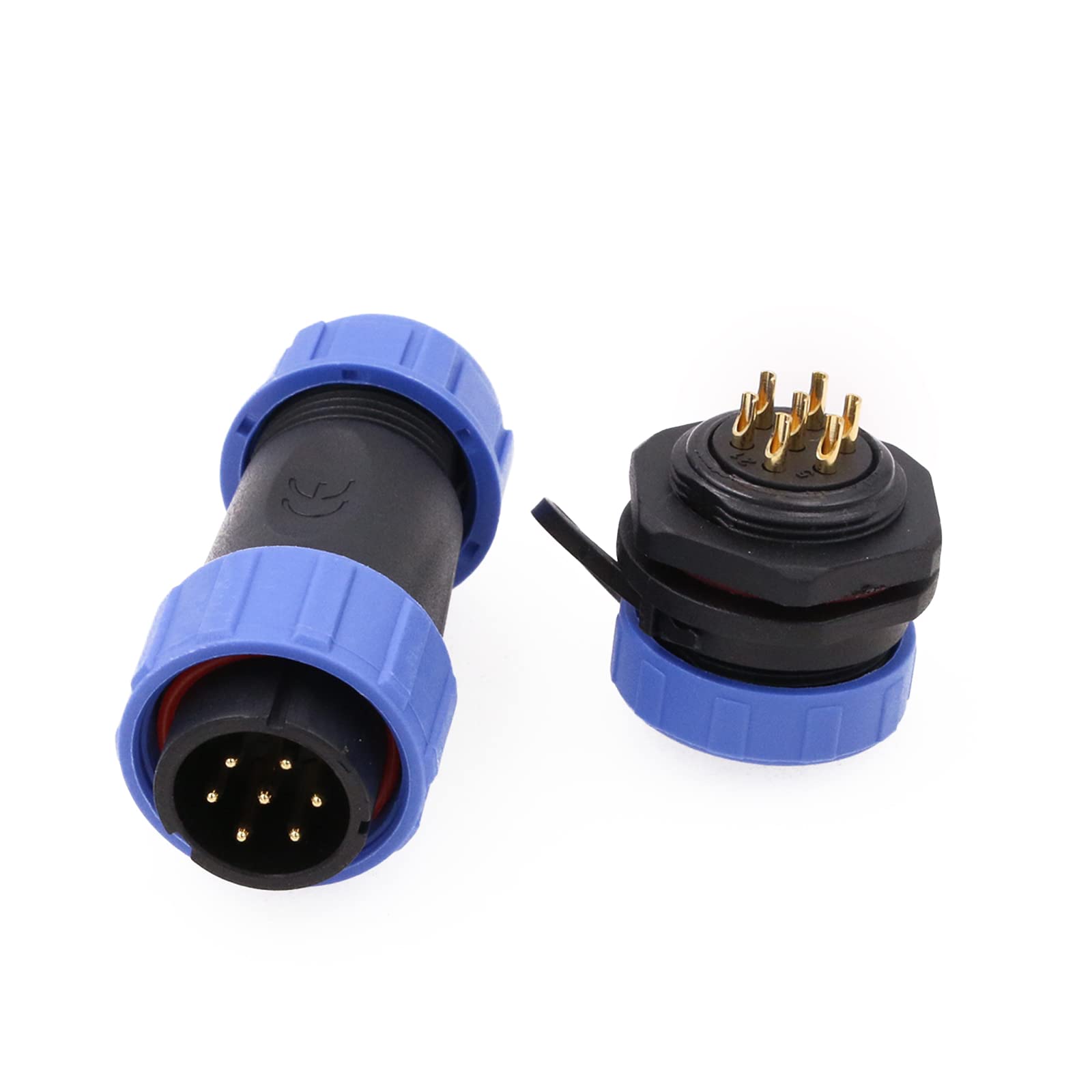 ZBLZGP HE21 7 Pin Connector 15A 8-12mm Cable IP68 Waterproof Connector Plug Male Socket Female Aviation Circular Industrial LED Lighting