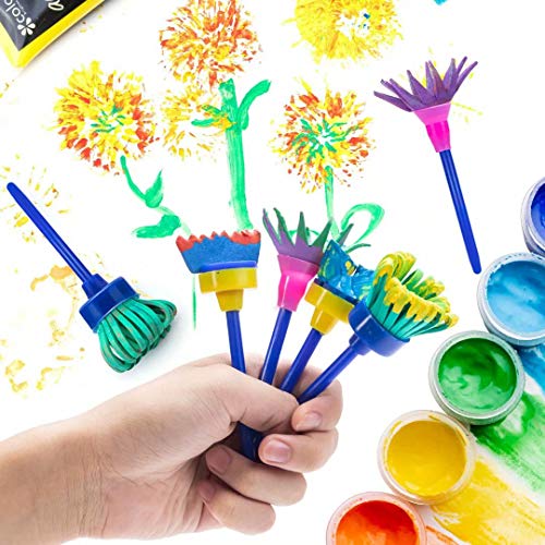 image for AVIDE 53Pcs Paint Sponges for Kids, Sponge Painting Brushes Kids Paint