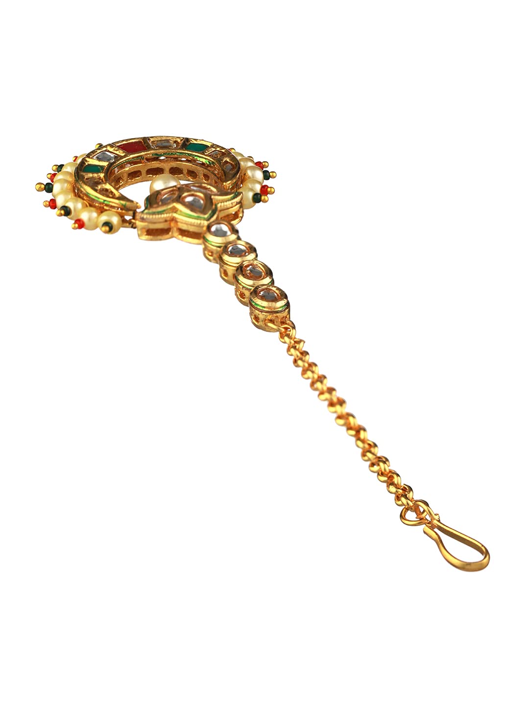 Multicolor Kundan Stone Studded Plated Maangtikka, Elegant Gift