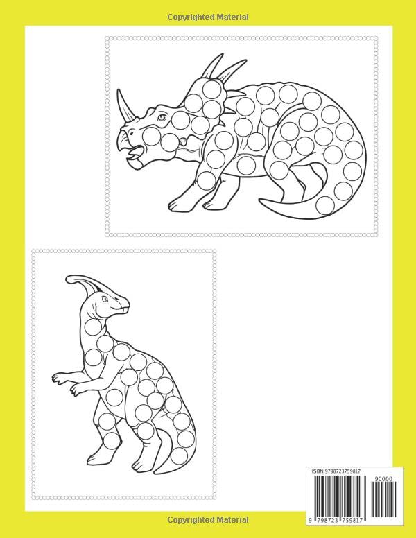 DINOSAUR DOT MARKERS ACTIVITY BOOK: Coloring Pages Dinos BIG DOTS For Kids & Toddlers Preschool Kindergarten Activities v2 image 3