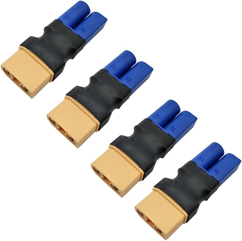 4pcs XT90 Female Connector to EC5 Male Connector no Wire Adapter Plug for RC FPV Drone RC Car Lipo NiMH Battery Charger ESC