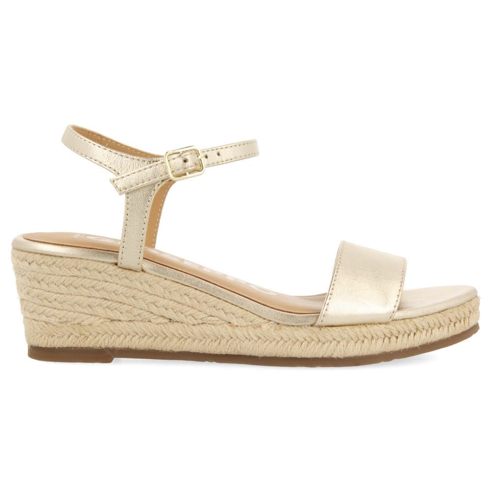 Sandali in Pelle Nera con Zeppa in Iuta per Donna YALAHA
