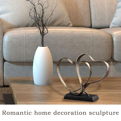 Two Hearts and Cross Sculpture,Double Heart Ornament,Double Heart Statue,Home Decoration sculpture,Creative Home Modern Gift Office Living Room Decoration Collection Souvenir - Image 3