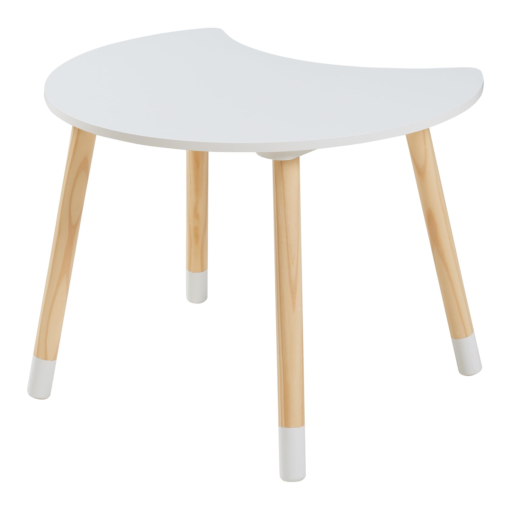 [en.casa] Kinderschreibtisch Set mit Stuhl Lallega Kindertisch Mond- und Stern-Design Schreibtischstuhl mit Rückenlehne Kinderspieltisch Maltisch für Kinder Weiß