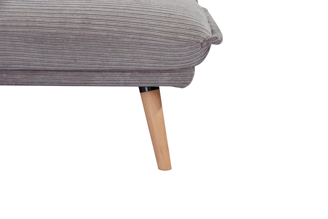 EVERGREENWEB - Divano Clic Clac trasformabile in materasso |Divano Letto 3 posti Stile Scandinavo Design moderno | Divanoletto imbottito con piedini a scomparsa e piedi in Legno | Click Velvet Grigio