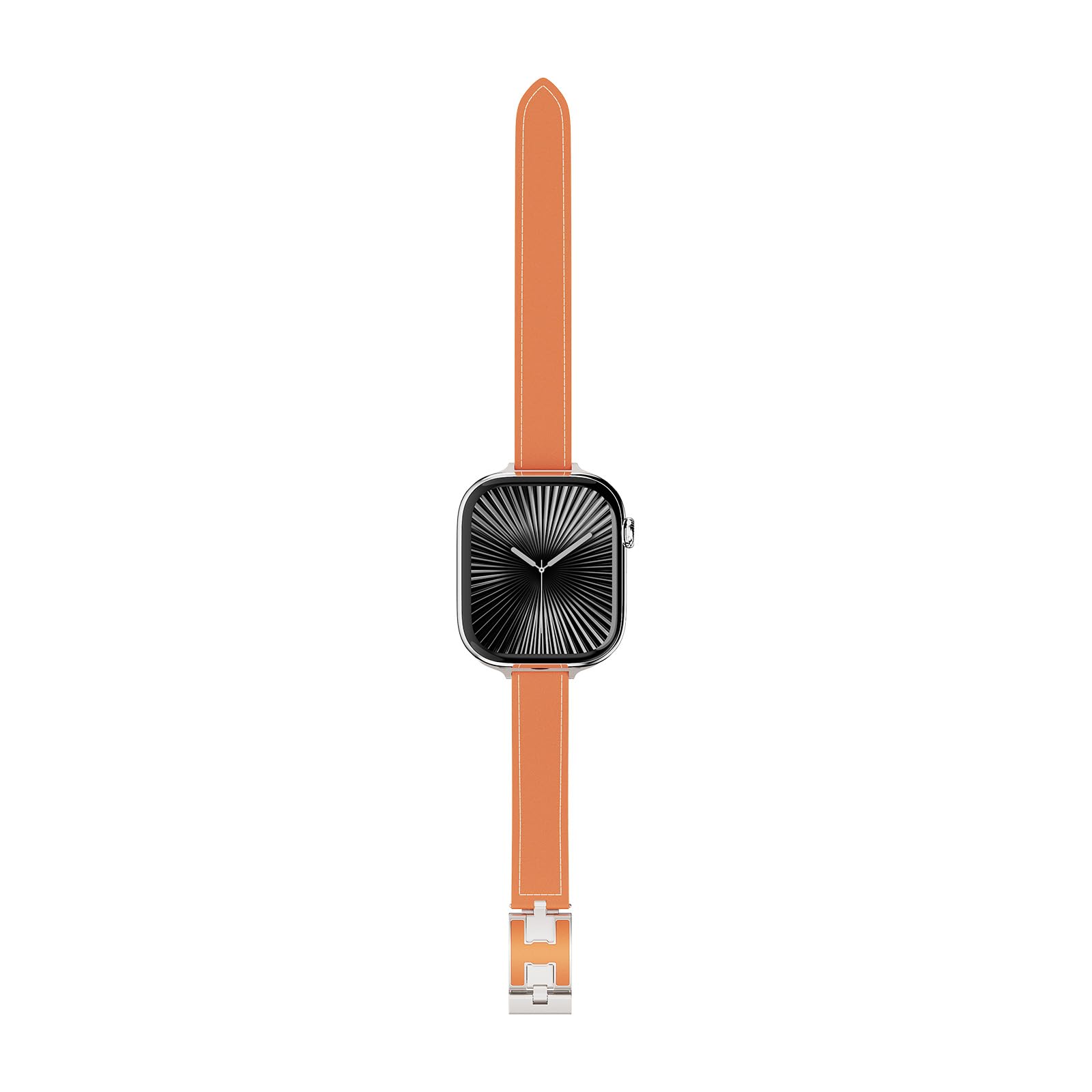 Bracelet en cuir véritable pour Apple Watch avec boucle signature H pour