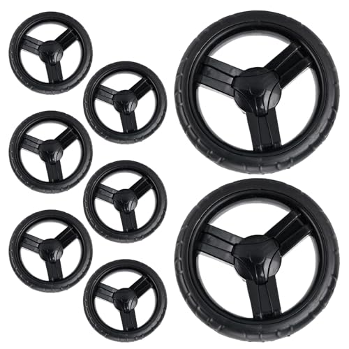 NOLITOY 8 Ruedas de Repuesto para Cochecito Infantil Giratorias de EVA 55 Pulgadas Rodamientos y Montaje de Vástago Ruedas para Carrito de Ñiño Accesorio Silencioso para Silla de