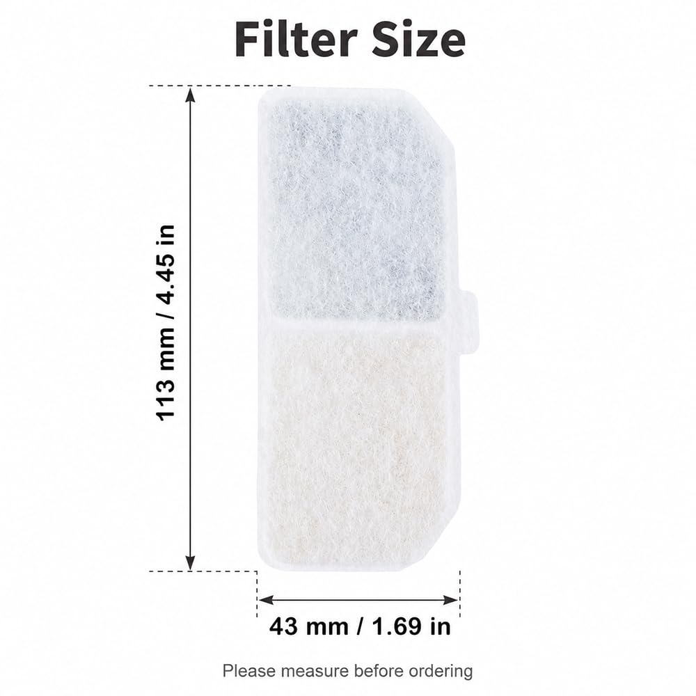 24 Stück Trinkbrunnen Filter Ersatz für PETKIT Eversweet 2S Katzenbrunnen Filter Hundetränke Aktivkohlefilter Kartusche