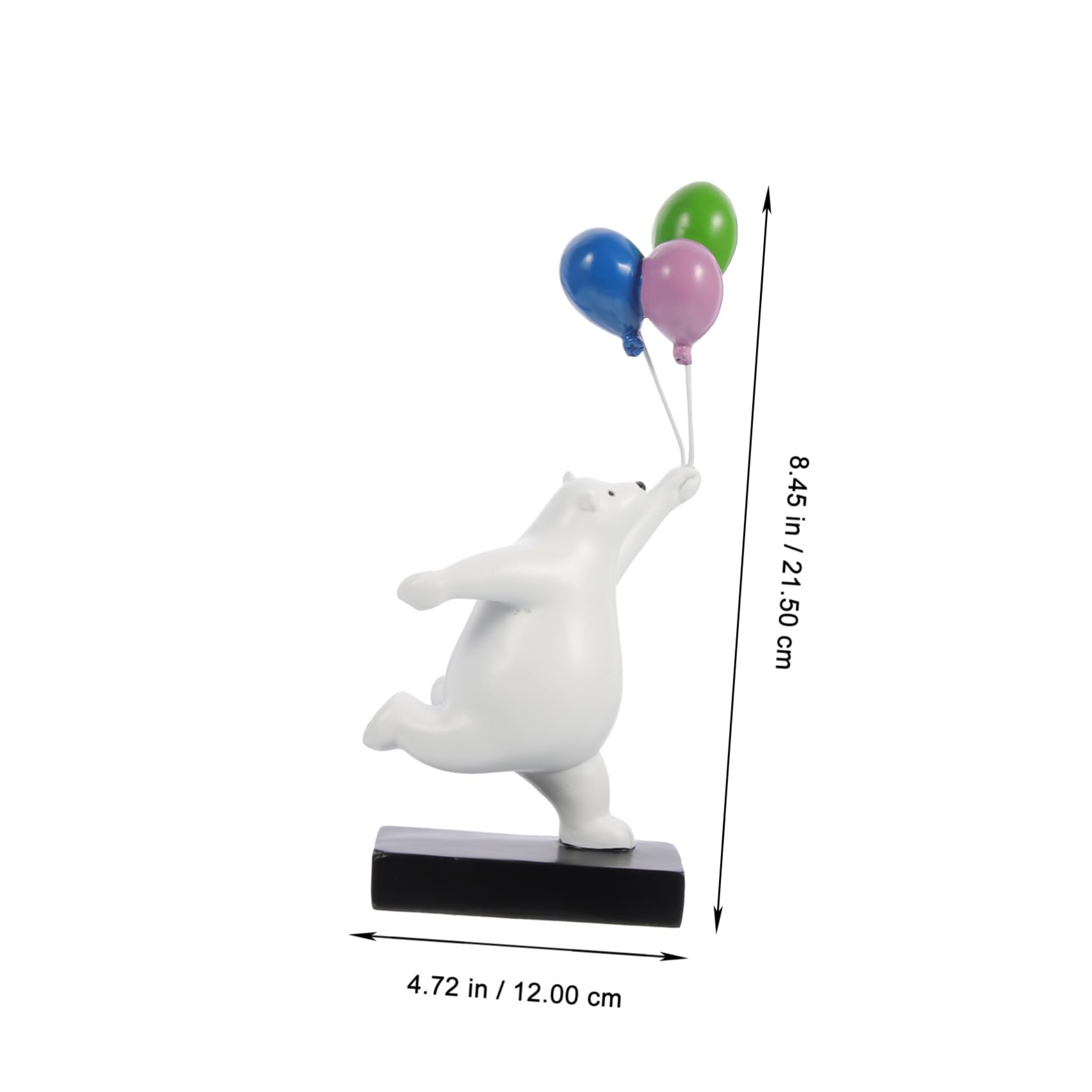 Palloncino Aspetto Vivid Scultura Orso in Resina e Design Cartone Animato per Decorazione Tavolo Ufficio Casa