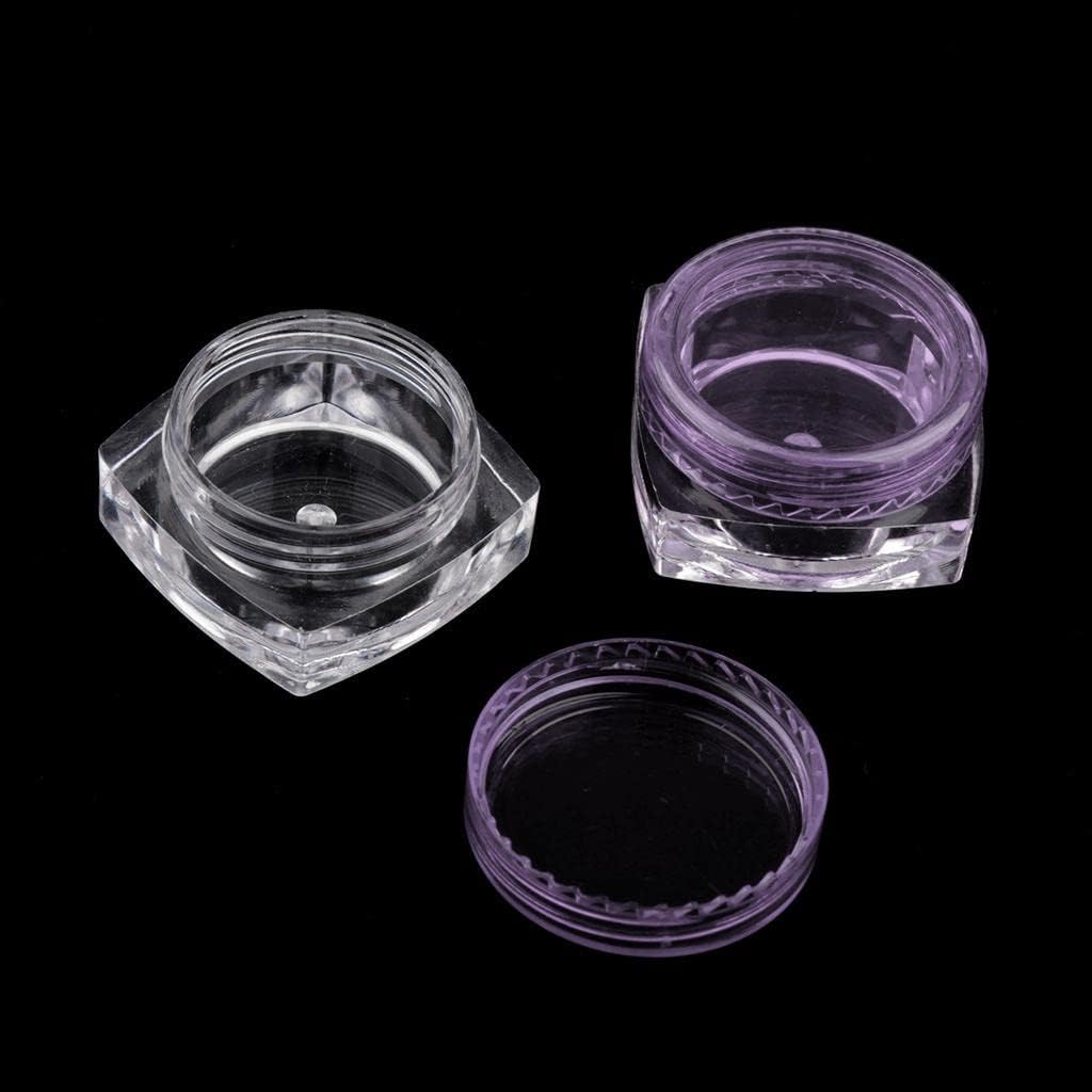 bnf 50x 空のラウンドメイクアップジャーポット トラベルクリームパウダー化粧品容器 5g パープル ヘルス&amp;ビューティ