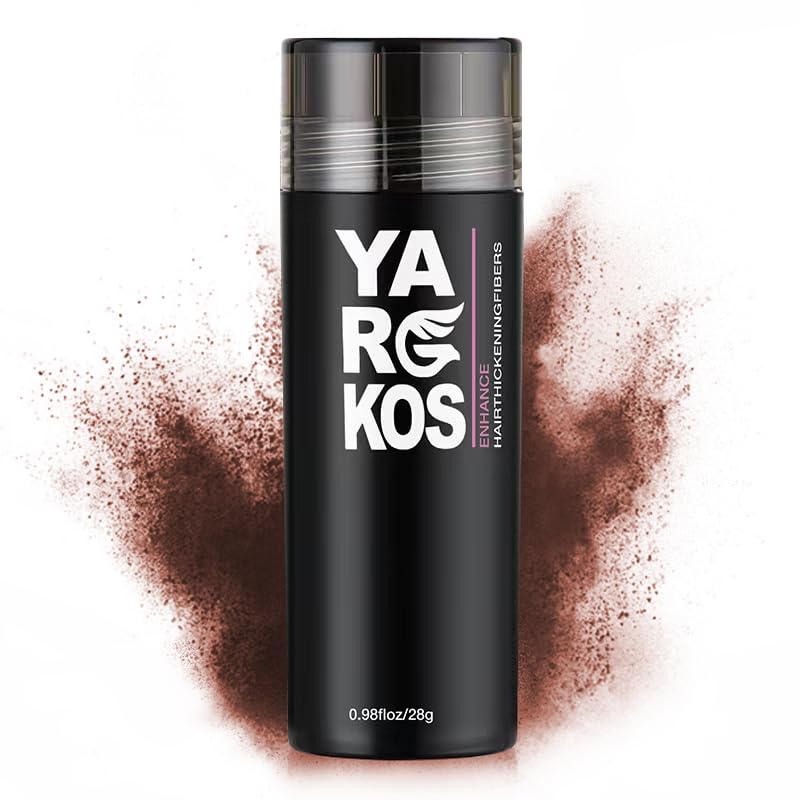 Hair Fibers for Thinning Hair or Fill In Fine, Hair Building Fibers (28g) for Women & Men, Hair Powder for Instantly Thicker, Fuller Looking - RED BROWN