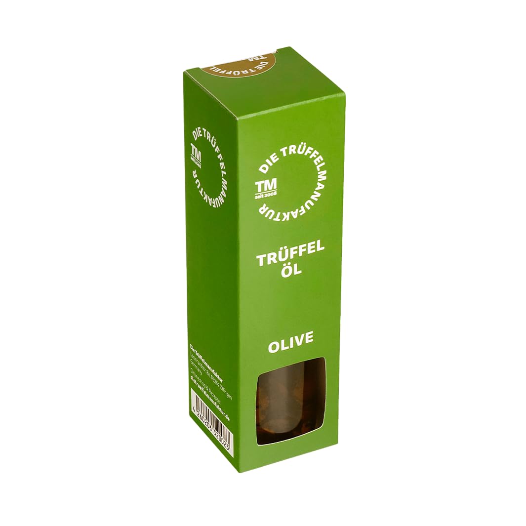 Die Trüffelmanufaktur - “Chefkoch” Trüffel 3er Feinkost Geschenkset - Die Grundausstattung für Trüffelliebhaber - Je 1 Stück: Trüffelperle 60g, Trüffelöl “Olive” 90ml, Trüffel-Carpaccio 30g