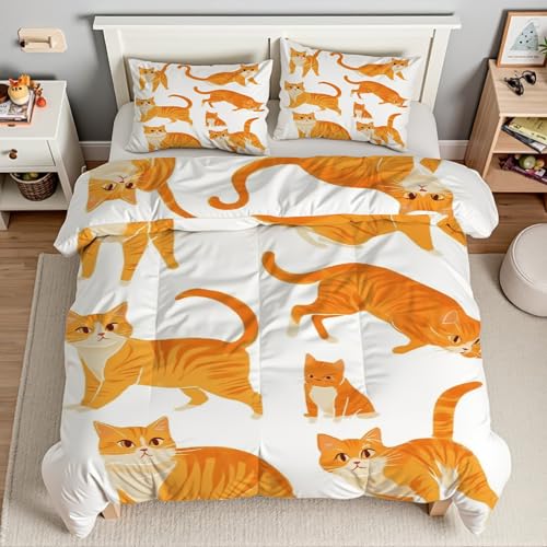 Housse couette chat 90x190 pour lit enfant facile à border avec zip - 3