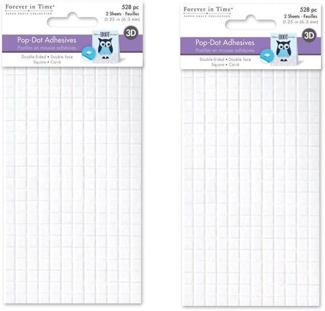 Forever in Time PD108 3D Pop Dots Square Dual-Adhesive Foam Mount, 1/4-Inch, 528 Per Package (2-(Pack))