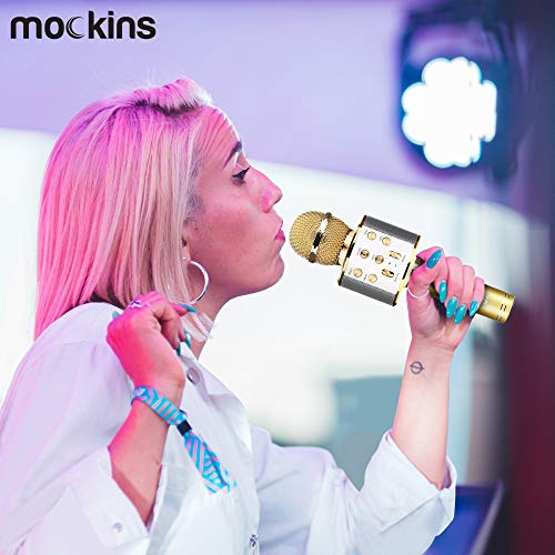 Nevlers Gold Bluetooth Karaoke Microphone For Kids W/Built In Bluetooth Speaker| Wireless Microphone Karaoke Compatible With Iphone & Android| Bluetooth Microphone Wireless | All-In-One Karaoke Mic #TOP7