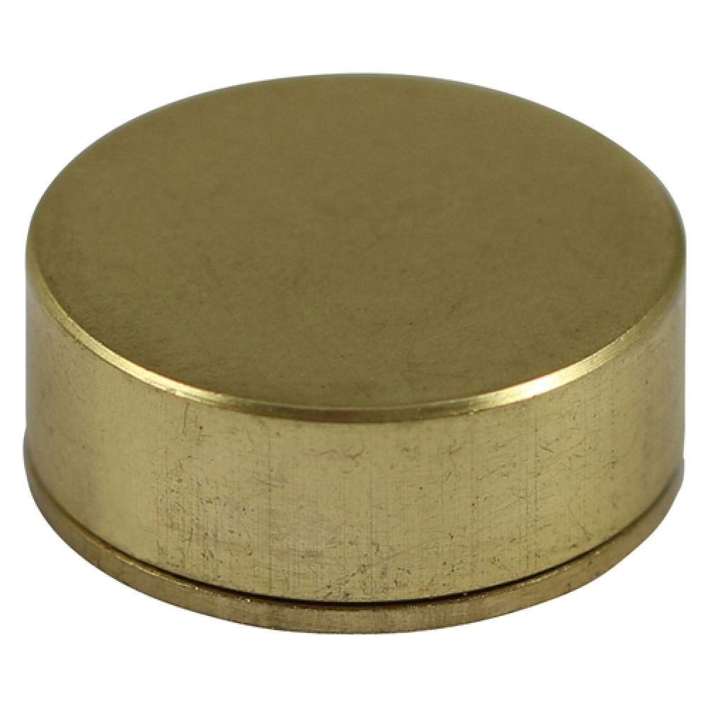 Timco Satin Brass Threaded Screw Caps Solid Brass - 12Mm