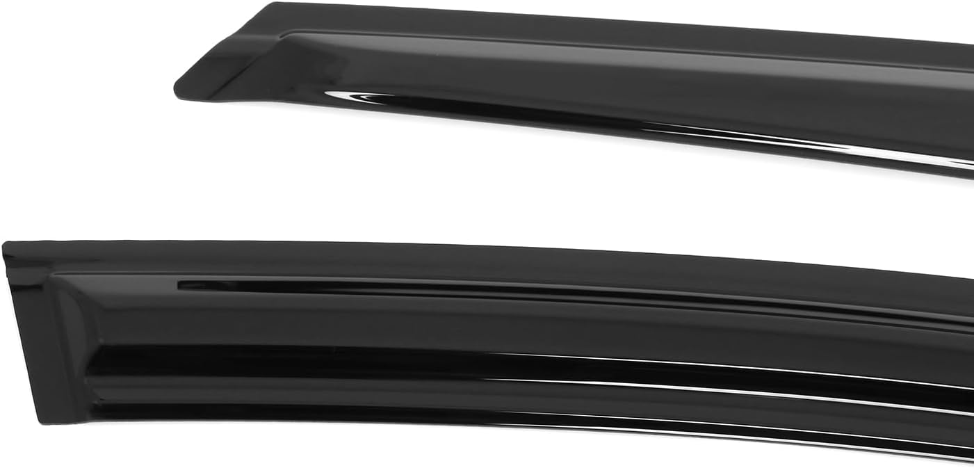 IKON MOTORSPORTS Tape on Window Visors Compatible with 2025-2026 Toyota Camry, Mugen Style Acrylic Smoke/Tinted Rain Guards, Side Window Wind Deflectors 4PCS