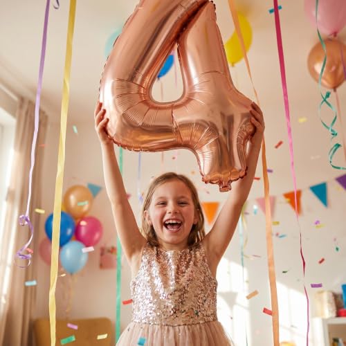 Image of YPSelected 32 Inch Large Foil Helium Number Balloon Birthday Wedding Party 0-9 (Orange, 4)