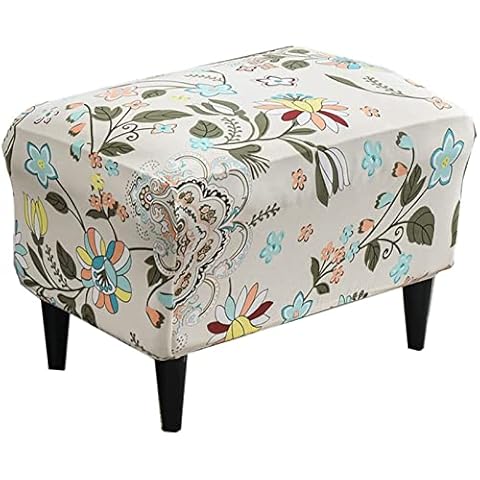 XHDZSW Ottoman Cover, Footstool Cover,stretch rectangle Foot Stool cover pouffe cover Spandex Jacquard Fabric Ottoman slipcover washable (# - 14) Cover