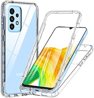 For Samsung A33 Case, Samsung A33 5G Case, 360 Full Body Built-in Screen Protector, Rugged PC Shockproof Anti-scratch Bumper Transparent Cover for Samsung Galaxy A33, Clear