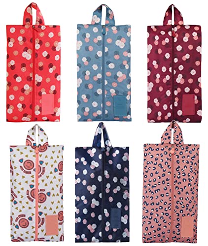 Shoe Bags For Travel Women Shoe Bags For Packing Washable Shoe Travel Bags For Packing Colorful Zipper Shoe Bags Daisy Shoes Storage Bags For Sneakers Gym, 6 Pack #TOP5
